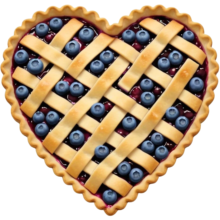 realistic bluebery pie heart shape emoji