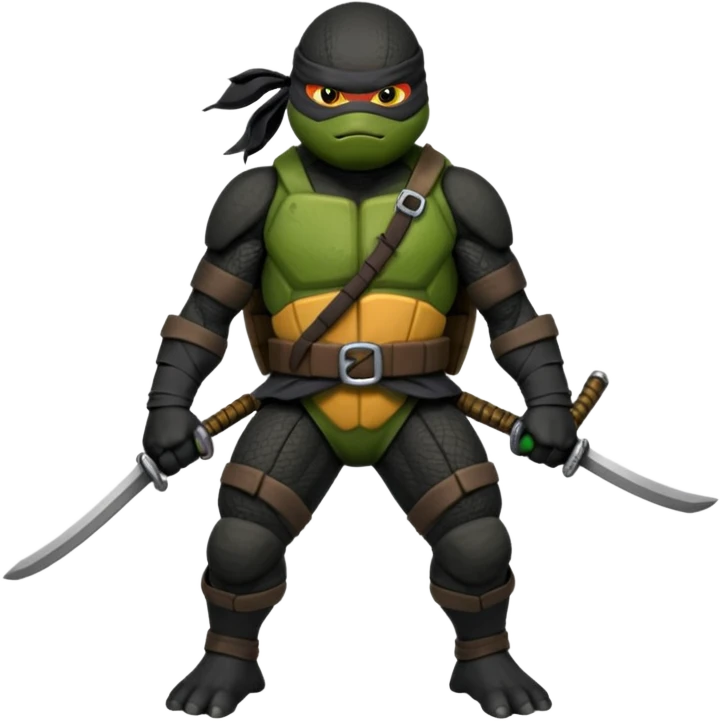 Teenage Mutant Ninja Turtles dressed in black ninja attire emoji
