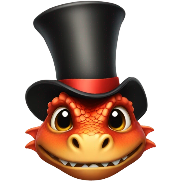 A dragon wearing a top hat emoji