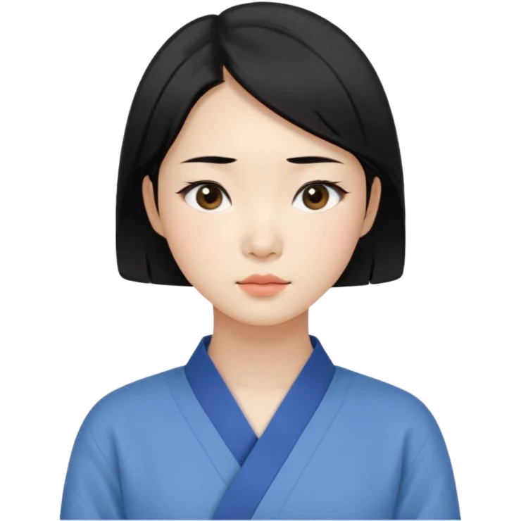 Korean woman, East Asian features,
female human face avatar only,
headshot portrait, face only,
thoughtful and calm expression, sensitive mood,
neutral face, minimal expression,
natural black hair, simple hairstyle,
clean background,
no clothes, no body, no accessories,
no cartoon, no fantas emoji