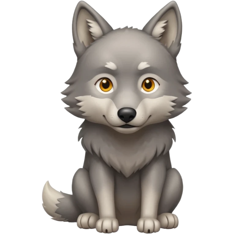 realistic wolf sitting down emoji