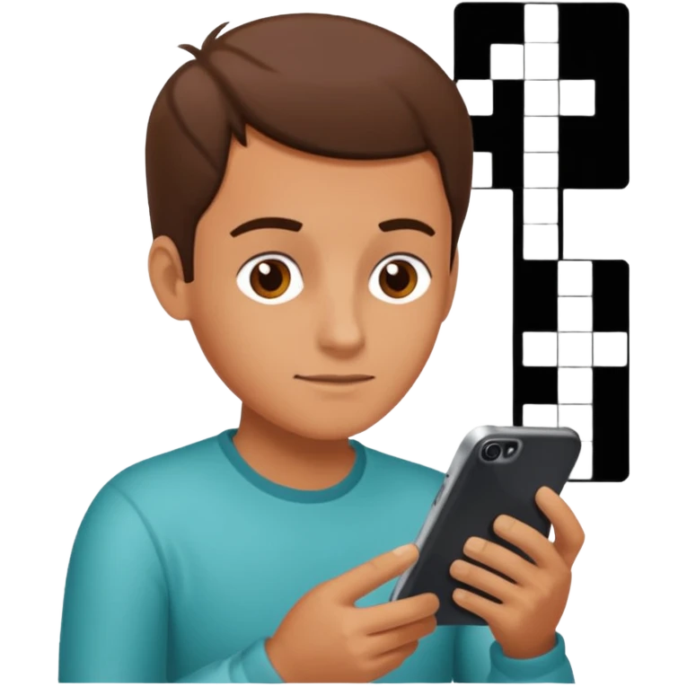 Crossword on smartphone emoji