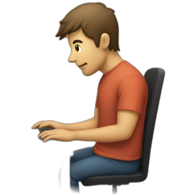A person coding in a computer emoji