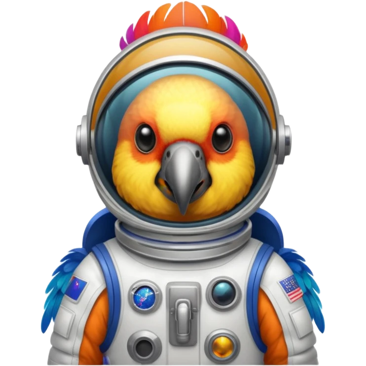 parrot with astronaut suit emoji