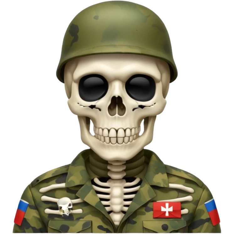 generate a ultra realistic skeleton in Russian military camouflage emoji