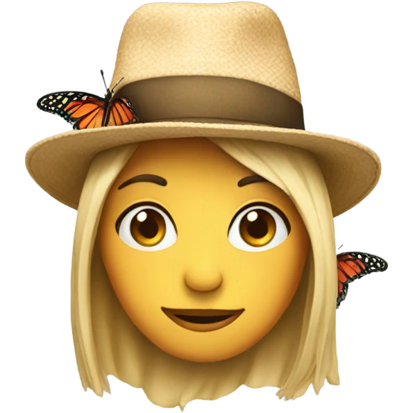 Butterfly in hat emoji