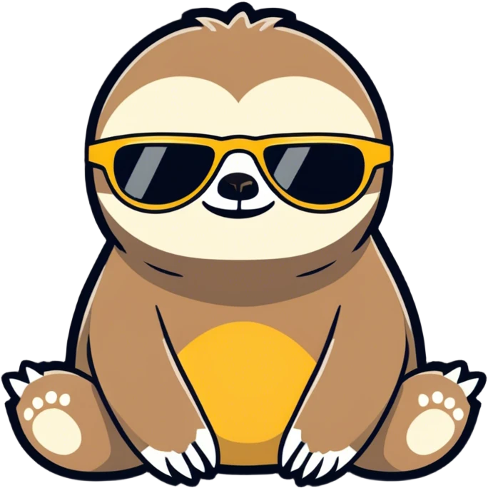 Sloth with sunglasses emoji