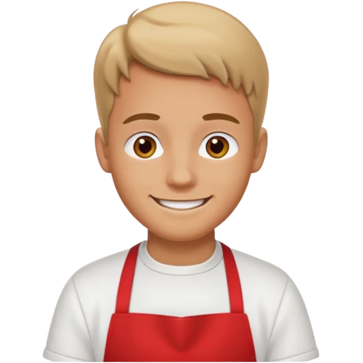 guy red apron smiling emoji