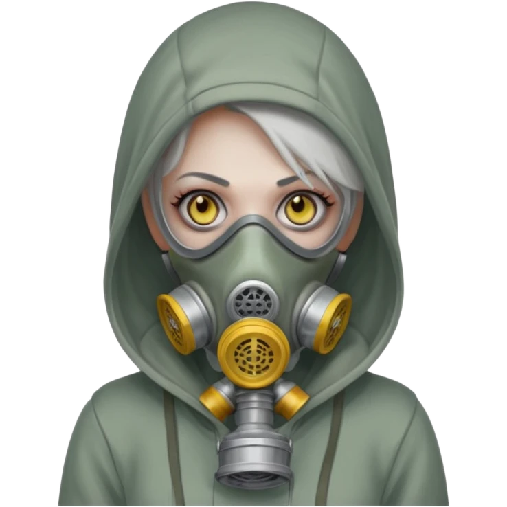 Zombie in gas masks woman hoodie emoji