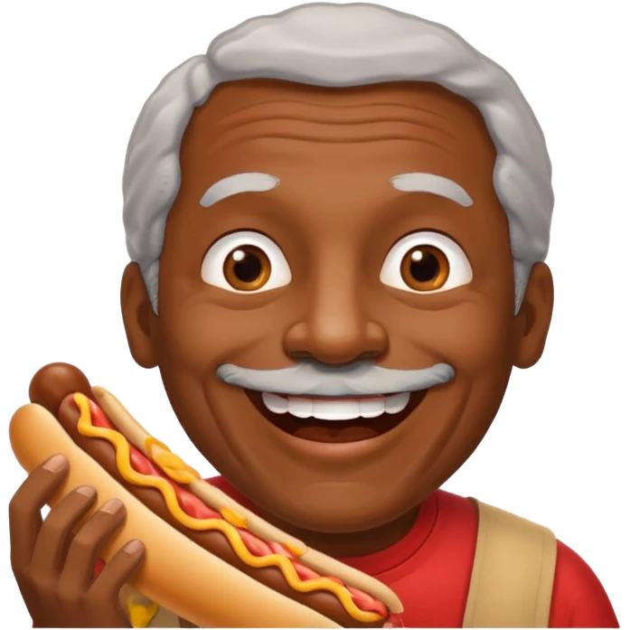 hotdog eating black old man emoji