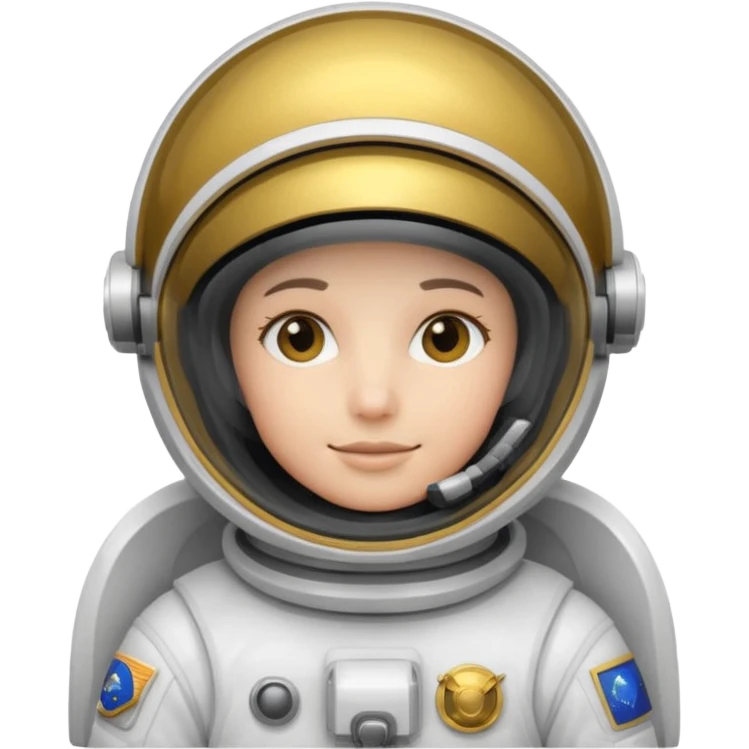 Astronaut in white EVA suit with gold visor helmet emoji