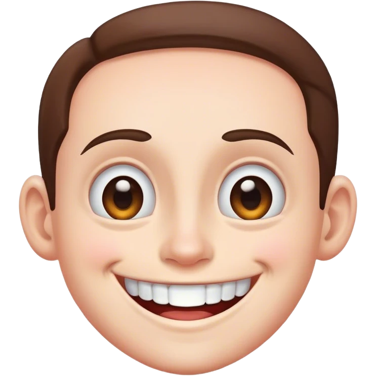 Big smile emoji with huge forehead emoji