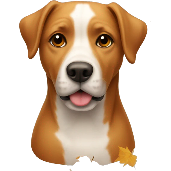 Dog in fall emoji