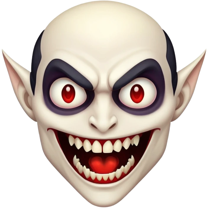 Vampire with large prominent fangs emoji
