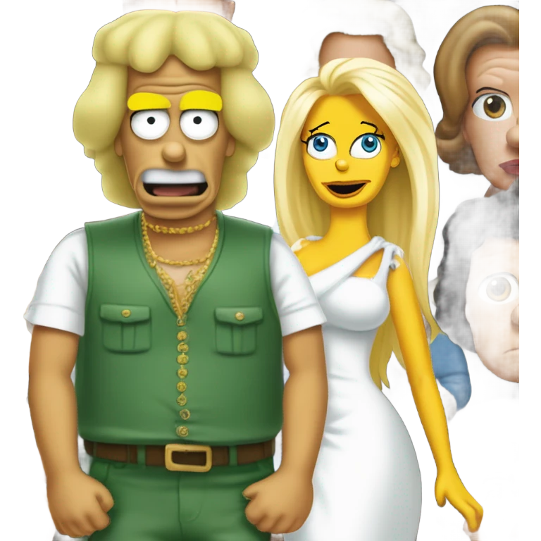 muammar gaddafi with Homer simpson and Pamela Anderson emoji