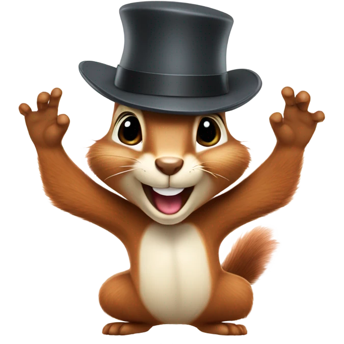 squirrel investigator wearing a fedora and dancing  emoji