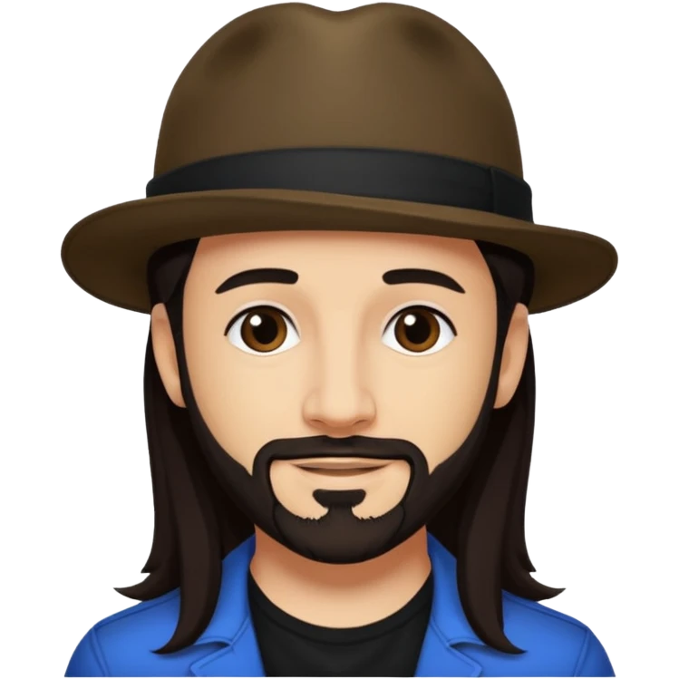 AJ McLean with dark brown long hair emoji
