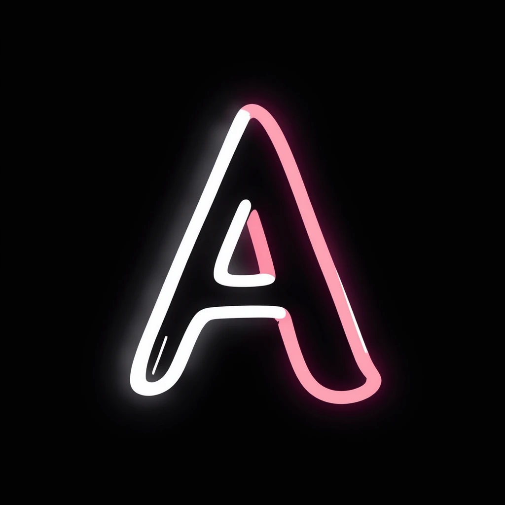 Capital letter A with neon glowing effect emoji