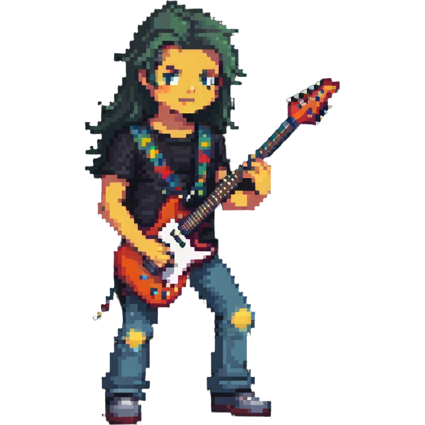 rock star with electric guitar emoji