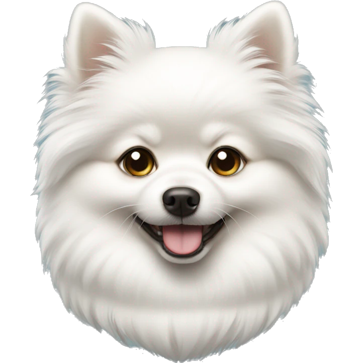 cute white Pomeranian  emoji