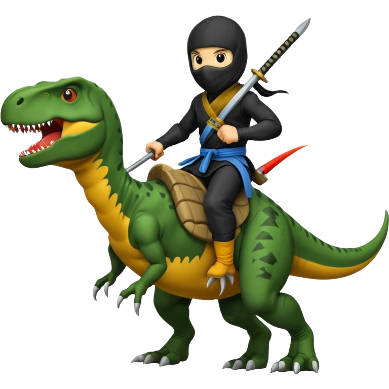 ninja ride on t rex emoji