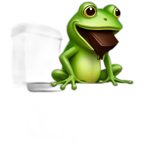 Frog eat chocolate from toilet passion emoji