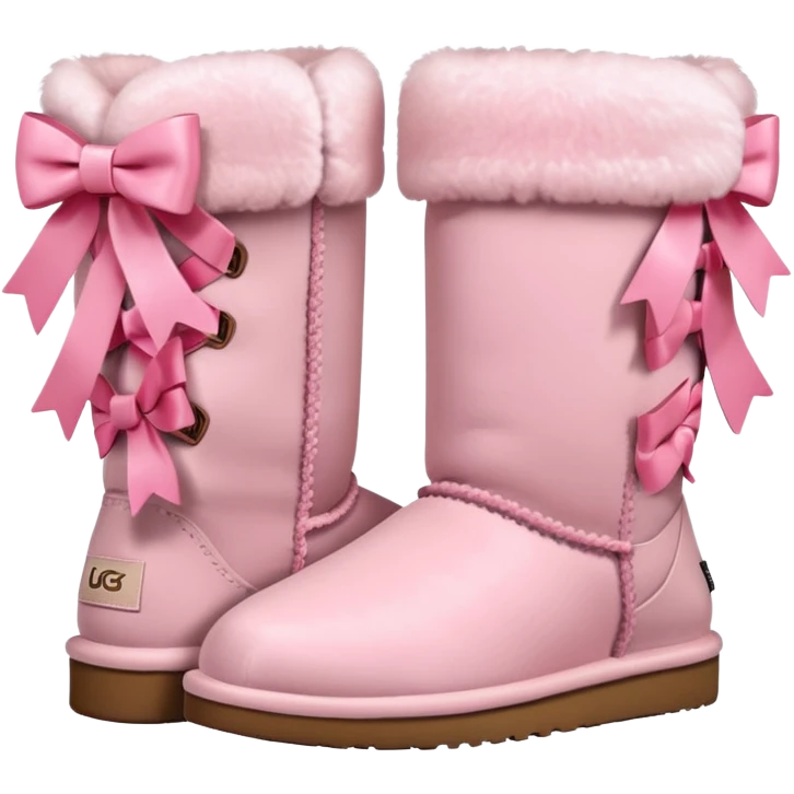 pastel pink uggs with bows on the back emoji