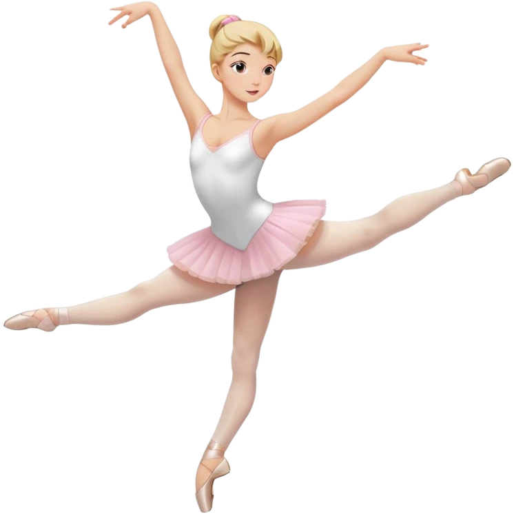 female ballet dancer, blond hair, graceful movement, no pink color emoji