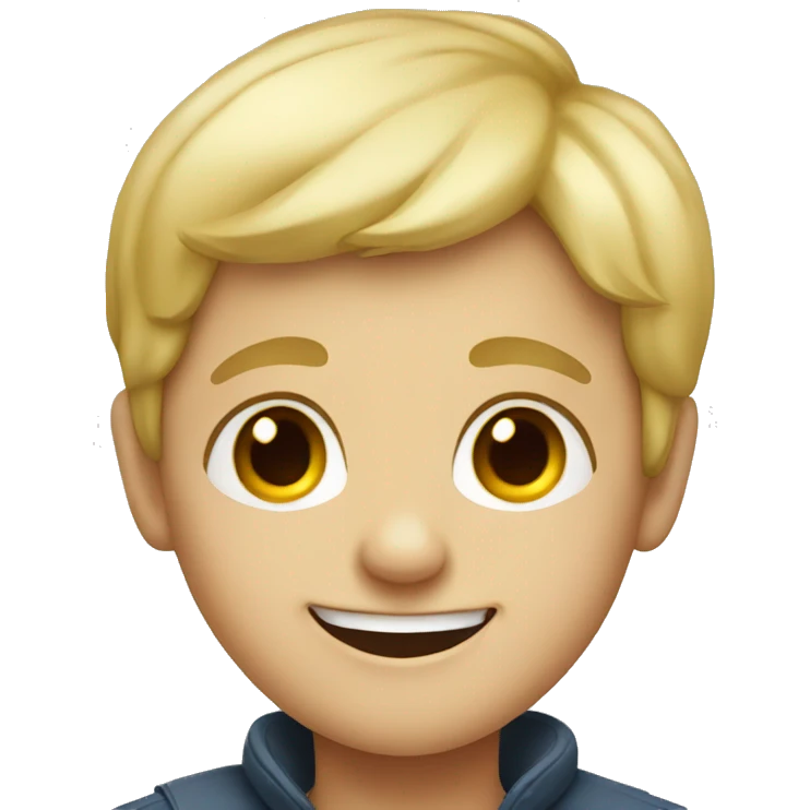 smiling blonde boy portrait emoji