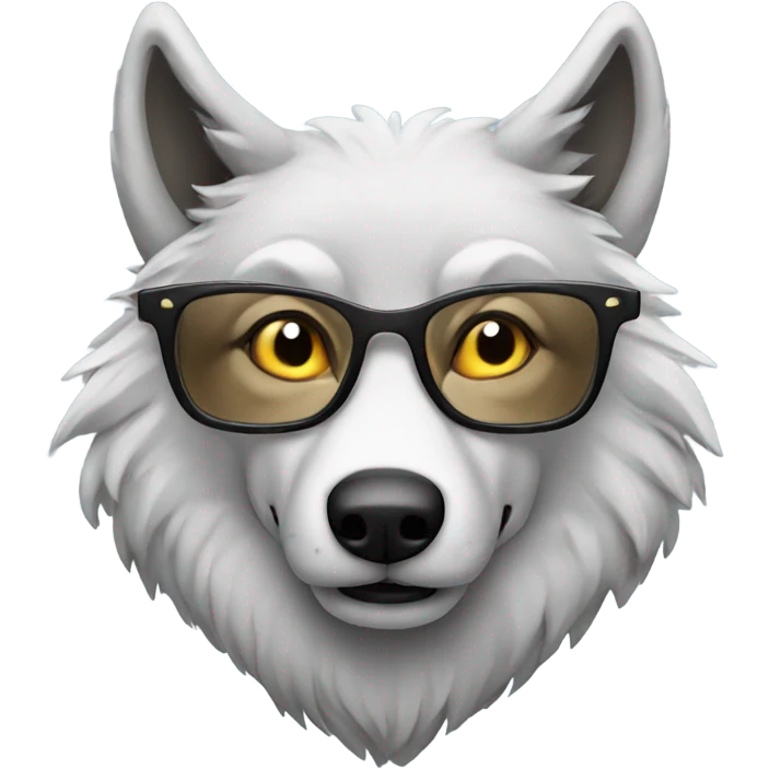 wolf with glasses emoji