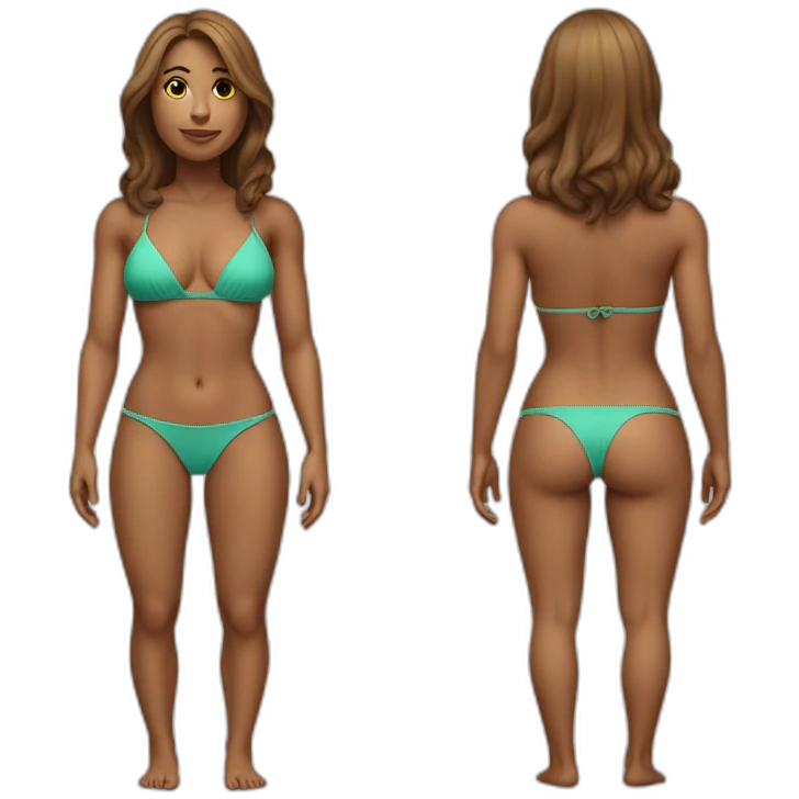 realistic very small tight bikini full body woman emoji