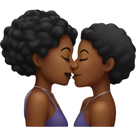 two black women kissing emoji