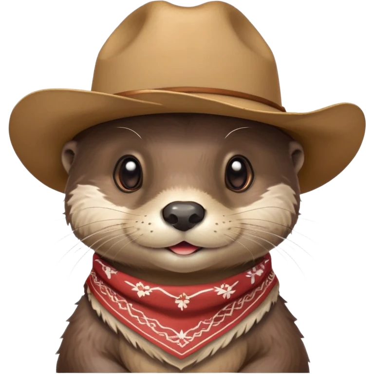 cute otter wearing cowboy hat and bandana emoji