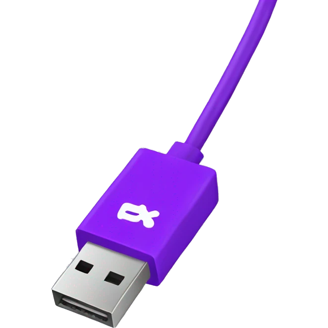 purple usb cable animated emoji