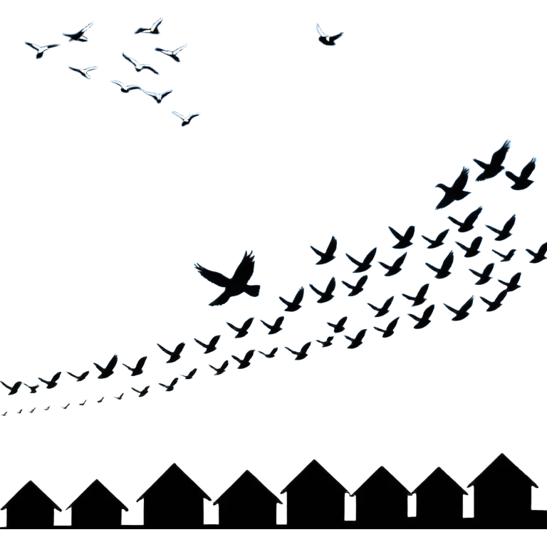birds flying in a single line emoji