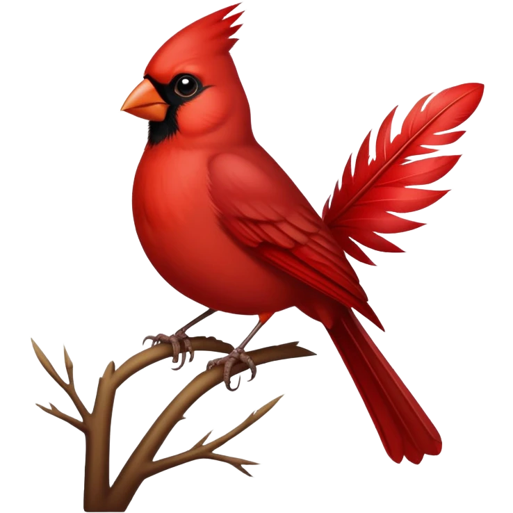 Cardinal bird emoji