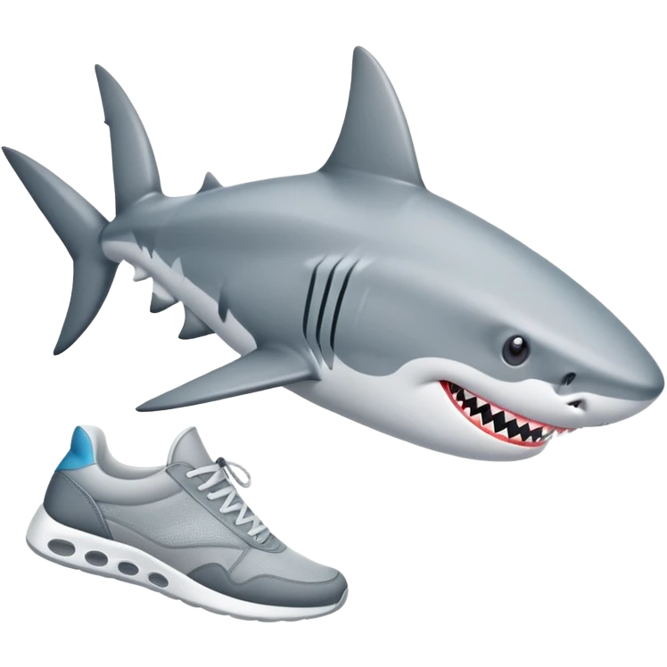 Un requin qui avec des baskets  emoji