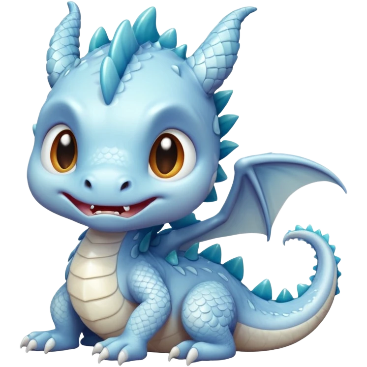 white cute dragon crying emoji