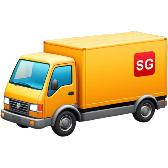 delivery truck with clothing boxes, fashion supply chain theme emoji