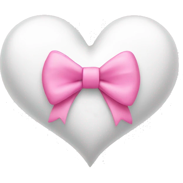 White heart with a pink bow emoji
