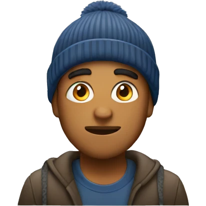 brown man with beanie who is mad emoji