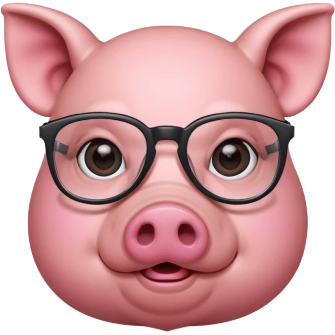 Pig wearing glasses emoji