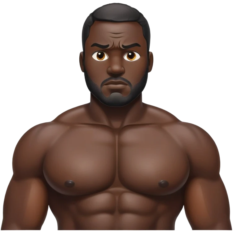Big man black sweaty abs oily  emoji