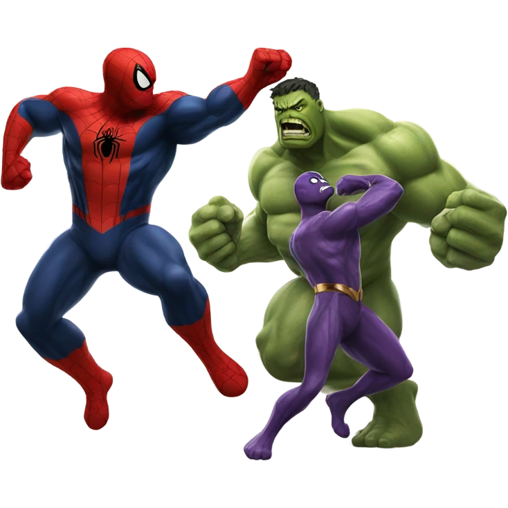 Spiderman fight hulk and thanos emoji