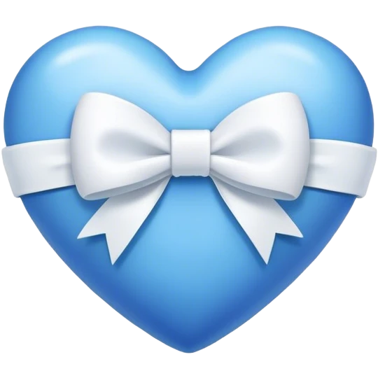 blue heart with white bow emoji