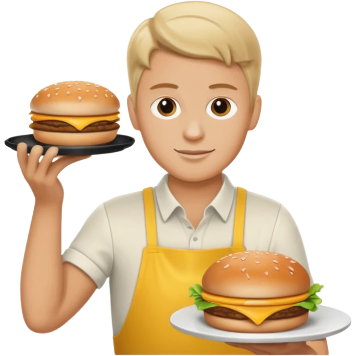 white person serving food at McDonald's emoji
