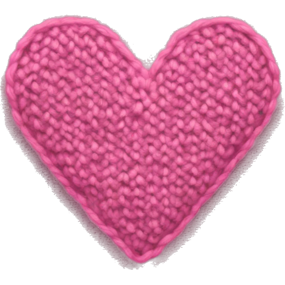 knitted pink heart emoji
