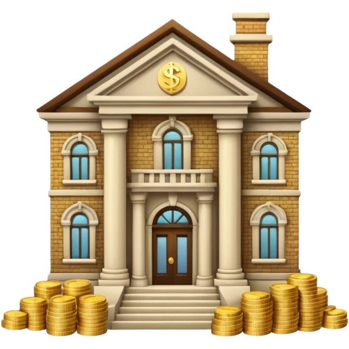a bankhouse with money emoji