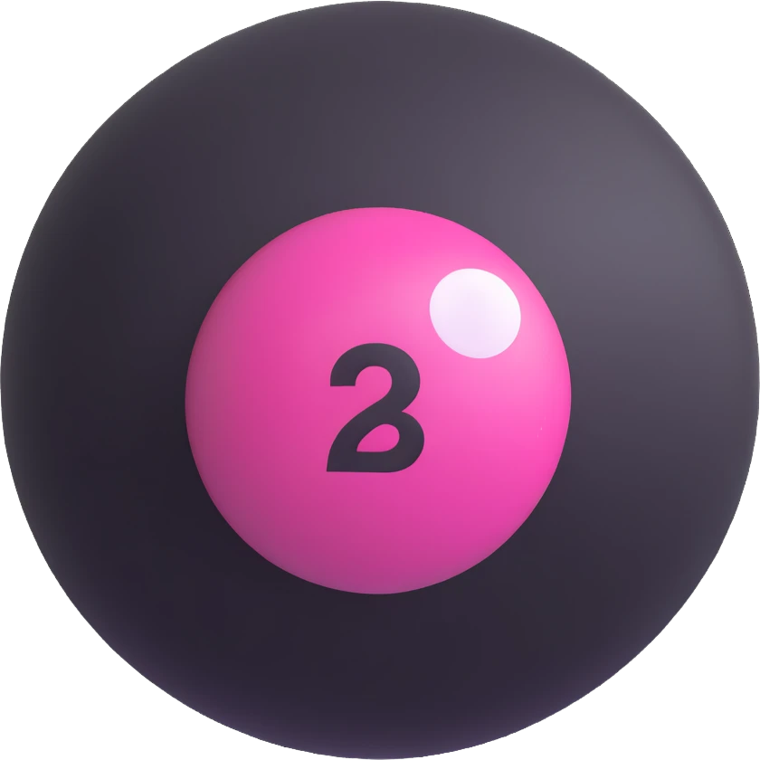 pink billiard ball with the number 23 inside a white circle emoji