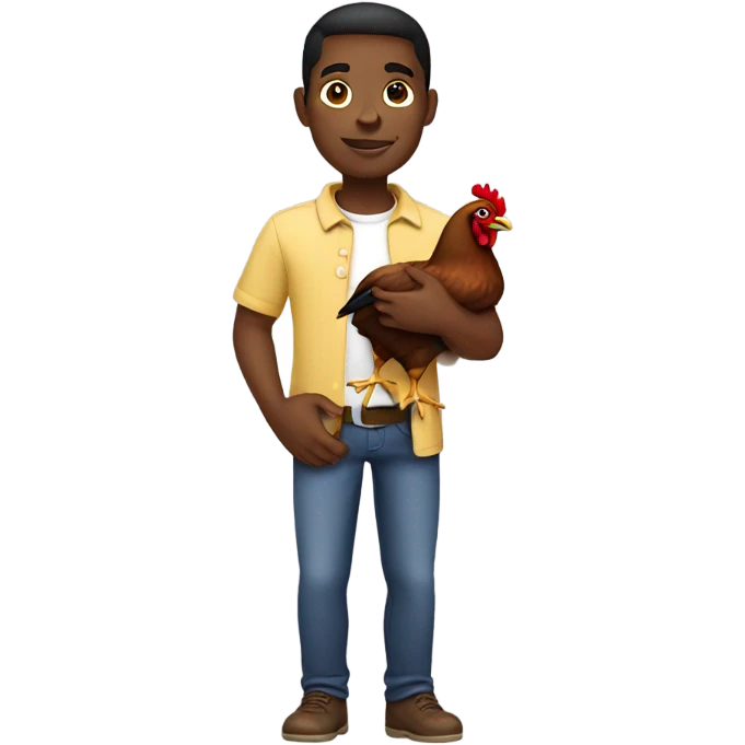 Black male with chicken emoji